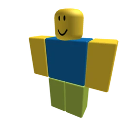 The Roblox noob: yellow head and arms, blue torso, green legs